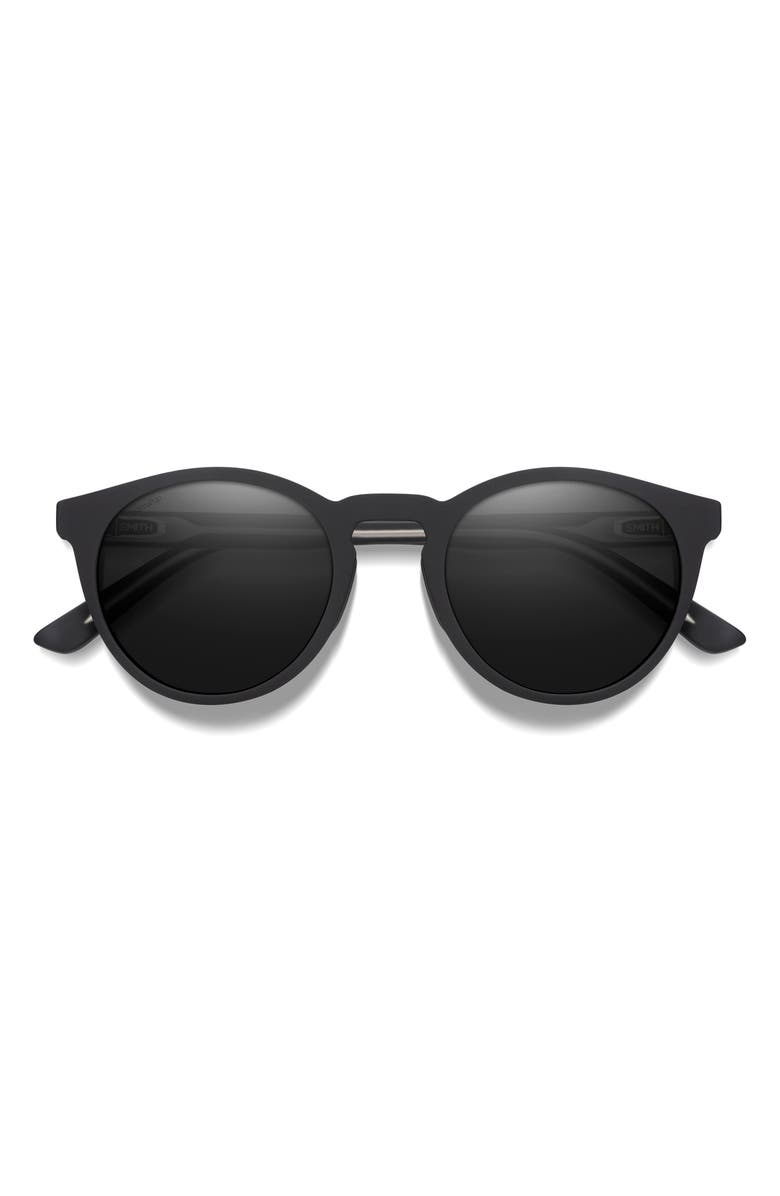 Smith Westward 54mm ChromaPop<sup>™</sup> Polarized Round Sunglasses, Main, color, Black / Black