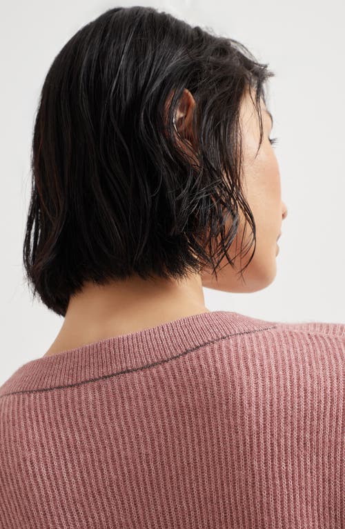 Brunello Cucinelli English Rib Knit Sweater In Pink