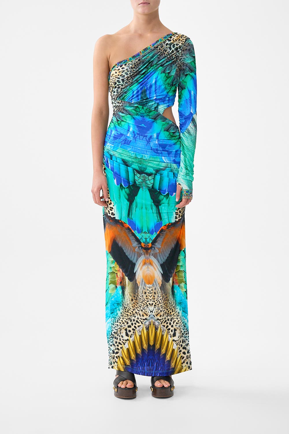 One Shoulder Jersey Cut Out Dress