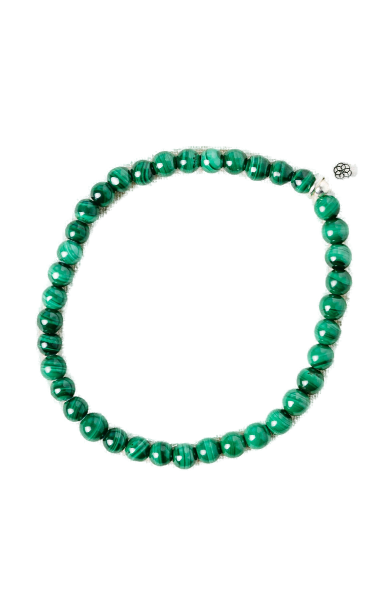 Tiny Rituals Genuine Malachite Energy Bracelet, Main, color, Dark Green
