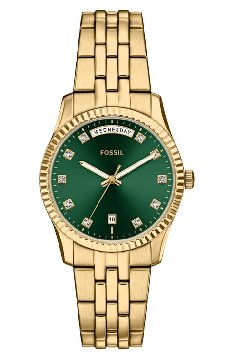 Scarlette Crystal Marker Bracelet Watch, 34mm