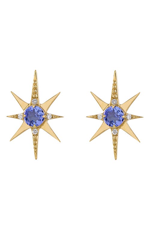 EDEN PRESLEY Tanzanite & Diamond Large Starburst Stud Earrings 