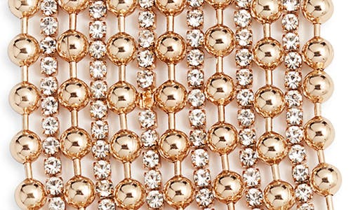 Open Edit Ball Chain & Crystal Toggle Bracelet In Clear- Gold