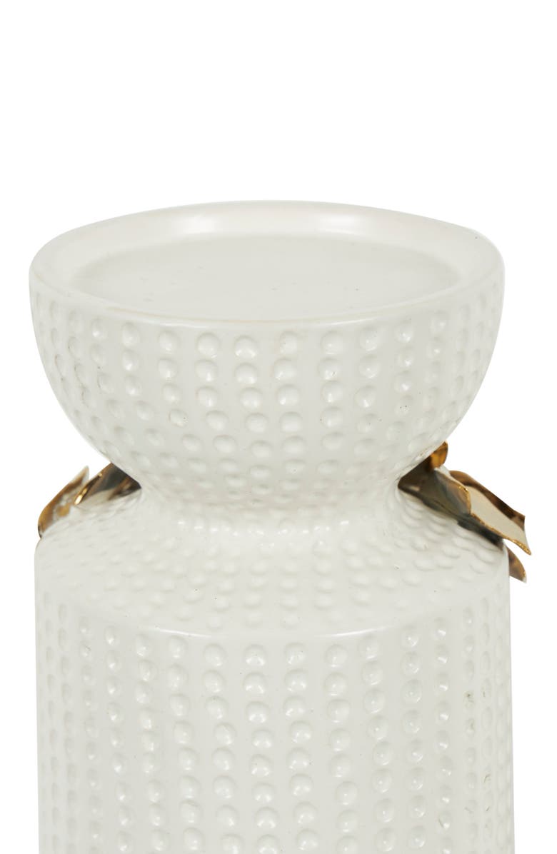 VIVIAN LUNE HOME Set of 2 Ceramic Candleholders, Alternate, color, White