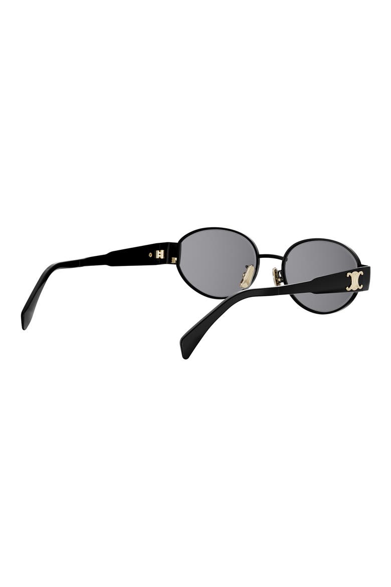 Triomphe 54mm Oval Sunglasses, Alternate, color, SHINY BLACK / SMOKE