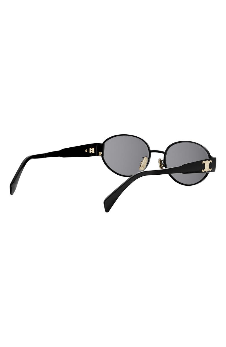 CELINE Triomphe 54mm Oval Sunglasses, Alternate, color, Shiny Black / Smoke