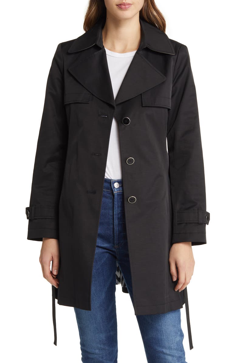 Via Spiga Water Repellent Contrast Trim Trench Coat, Alternate, color,