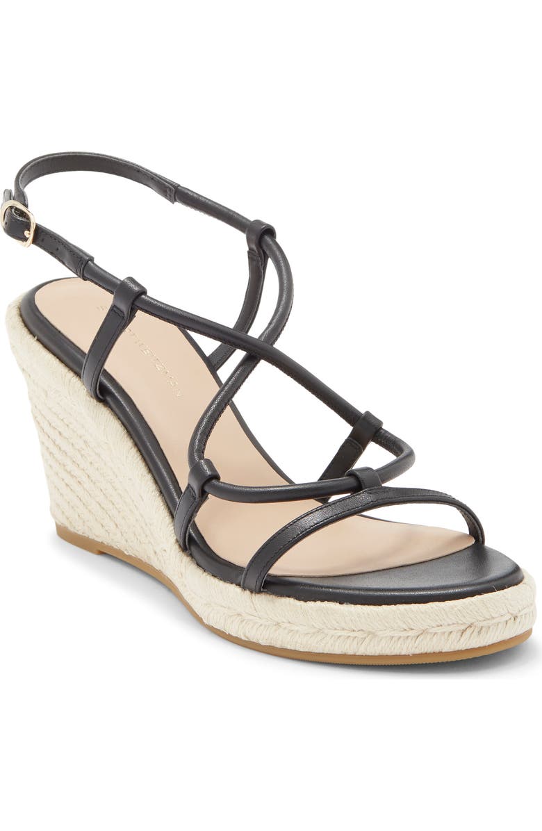 Stuart Weitzman Nilla Espadrille Platform Wedge Sandal, Main, color, Black