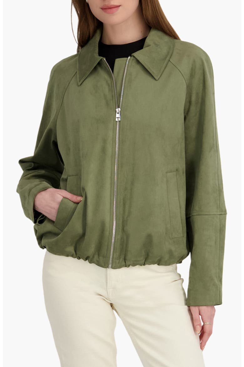 Kora Faux Suede Jacket, Main, color, KHAKI