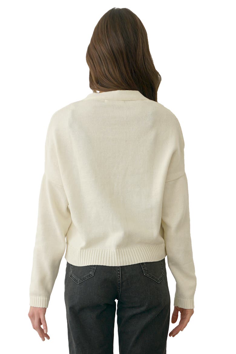 Diana Cropped Cardigan, Alternate, color, Oat Milk