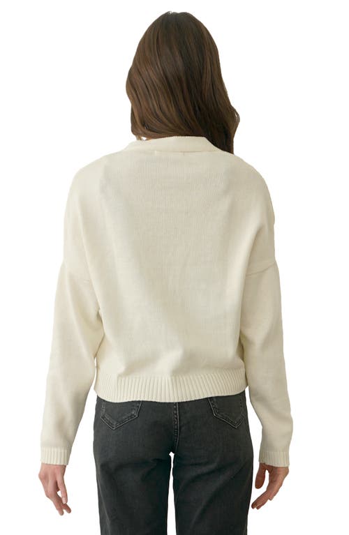 Paneros Clothing Diana Cropped Cardigan In Oat Milk