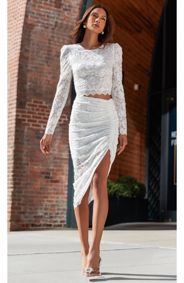 Generation Love Safia Sequin Lace Top, Alternate, color, White