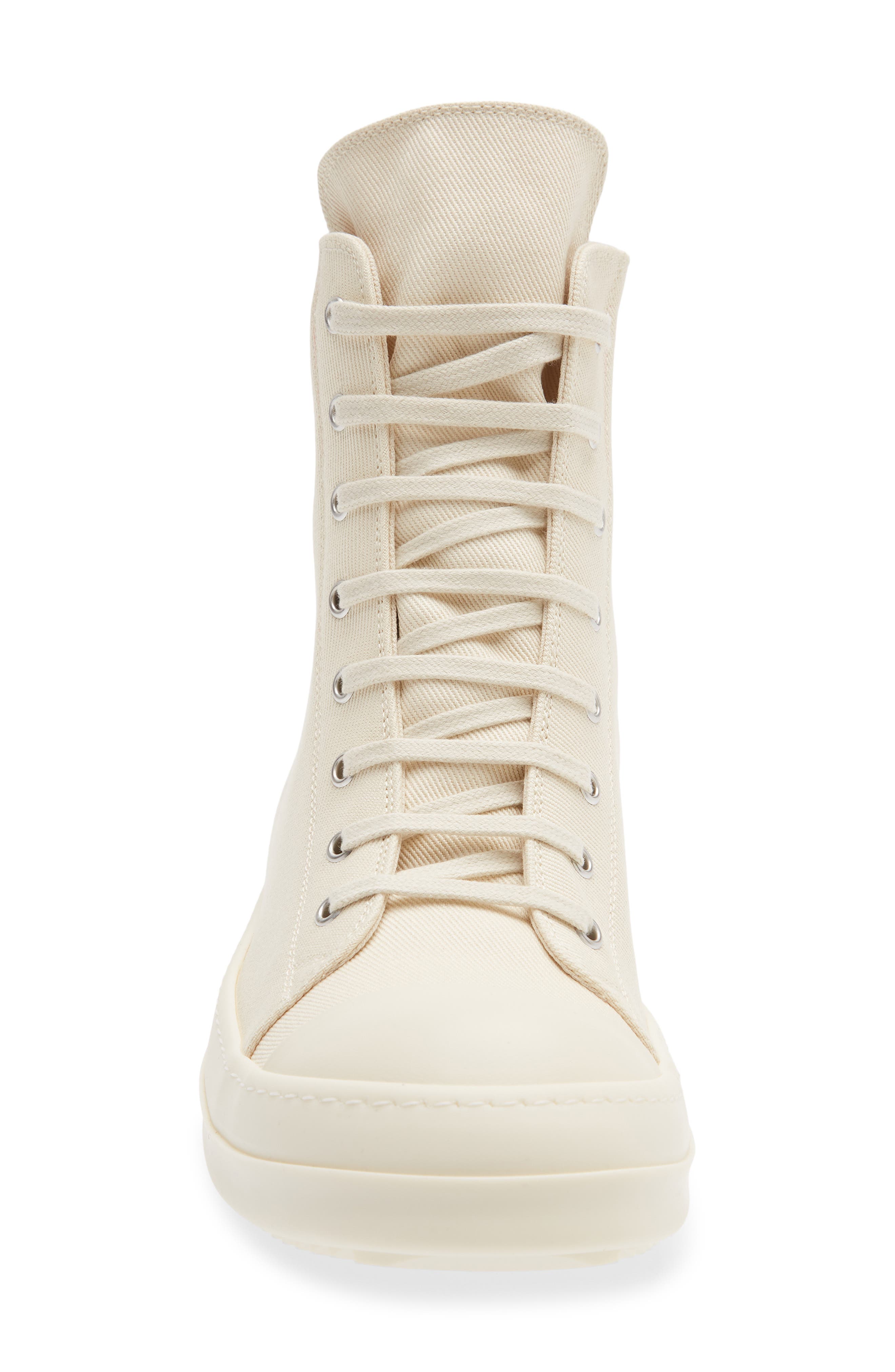 Rick Owens DRKSHDW High Top Sneaker, Alternate, color, Milk/ Pearl/ Milk/ Milk