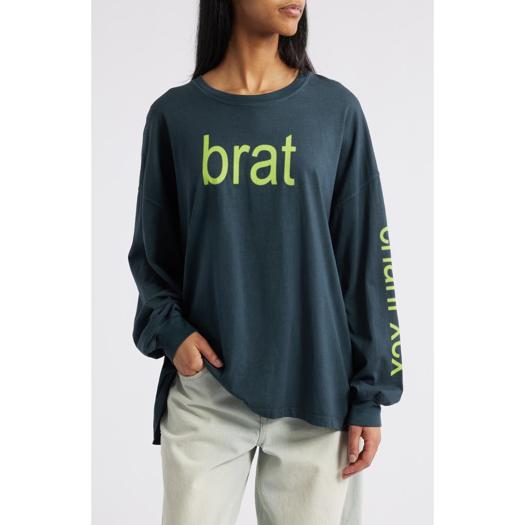 Daydreamer Charli Long Sleeve Cotton T-Shirt in Vintage Black  product