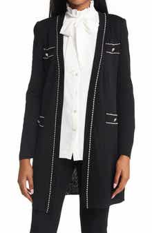 Pointelle Knit Duster Jacket