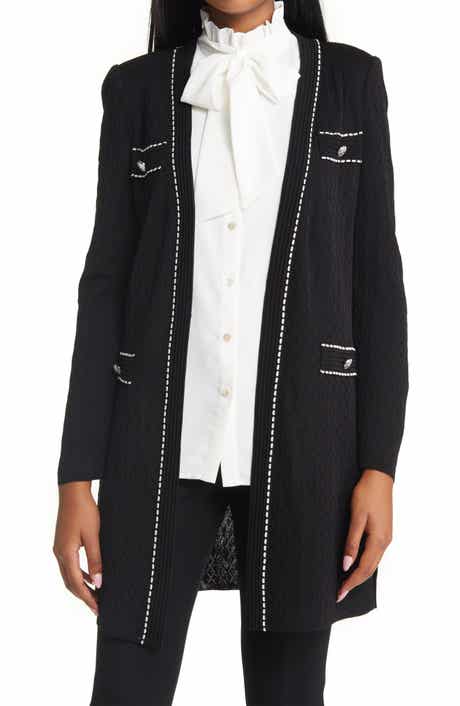 Pointelle Knit Duster Jacket