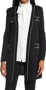 Ming Wang Pointelle Knit Duster Jacket