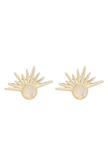 Adornia 14k Gold Plated Opal Sunrise Earrings In Gold