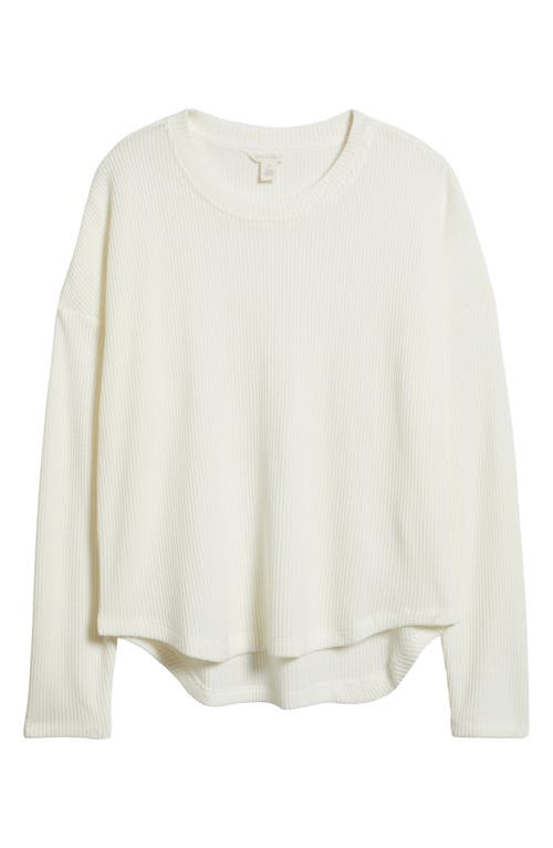Caslonr Caslon(r) Long Sleeve Waffle Knit T-shirt In White