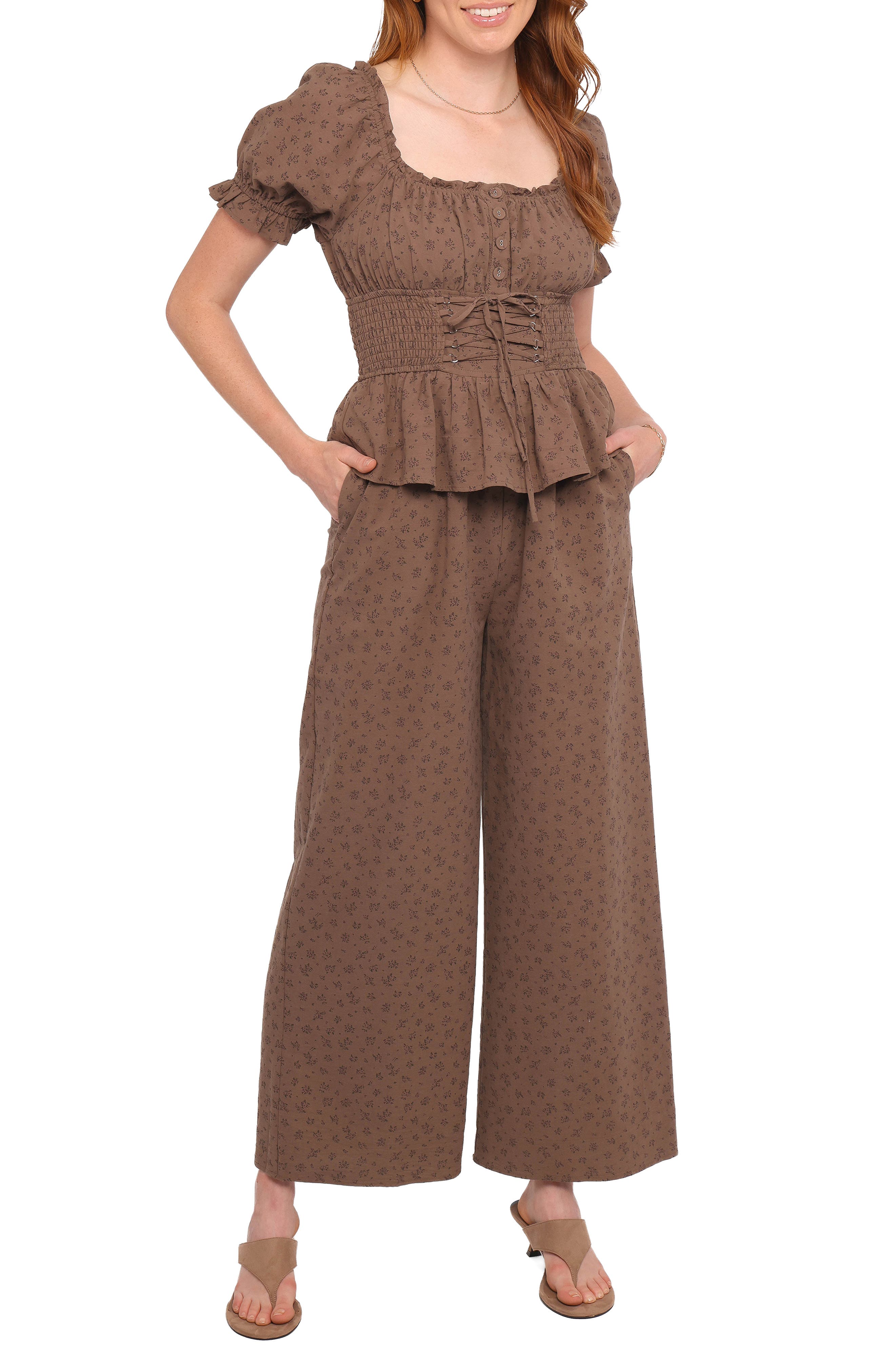 selected TAUPE PURPLE FLORAL