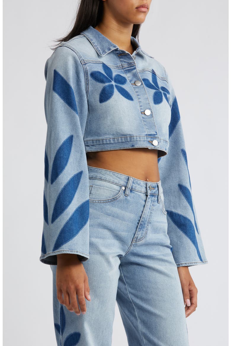 Shadow Crop Denim Jacket, Alternate, color, LIGHT WASH