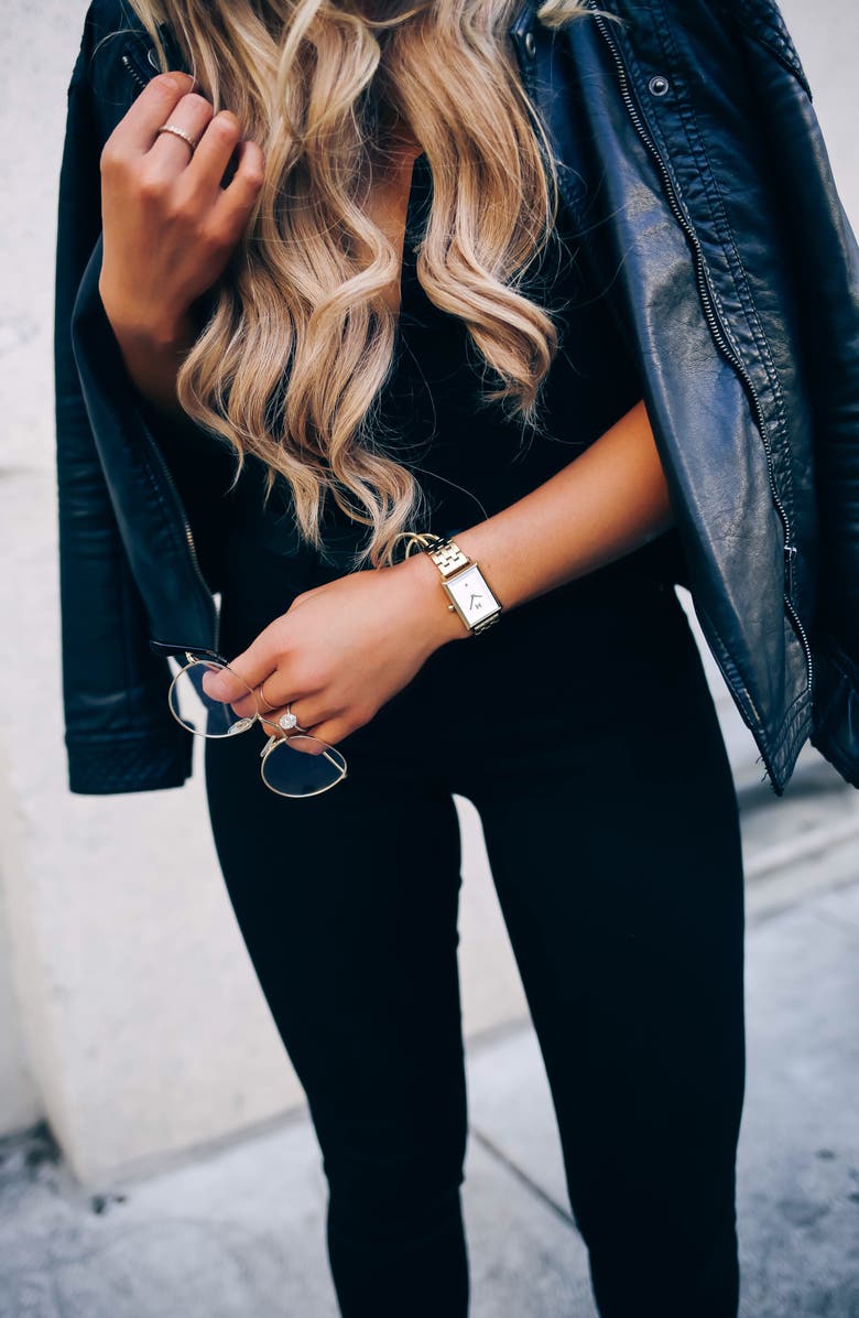 MVMT Signature Square Bracelet Watch, 24mm, Alternate, color, Gold/ White/ Gold