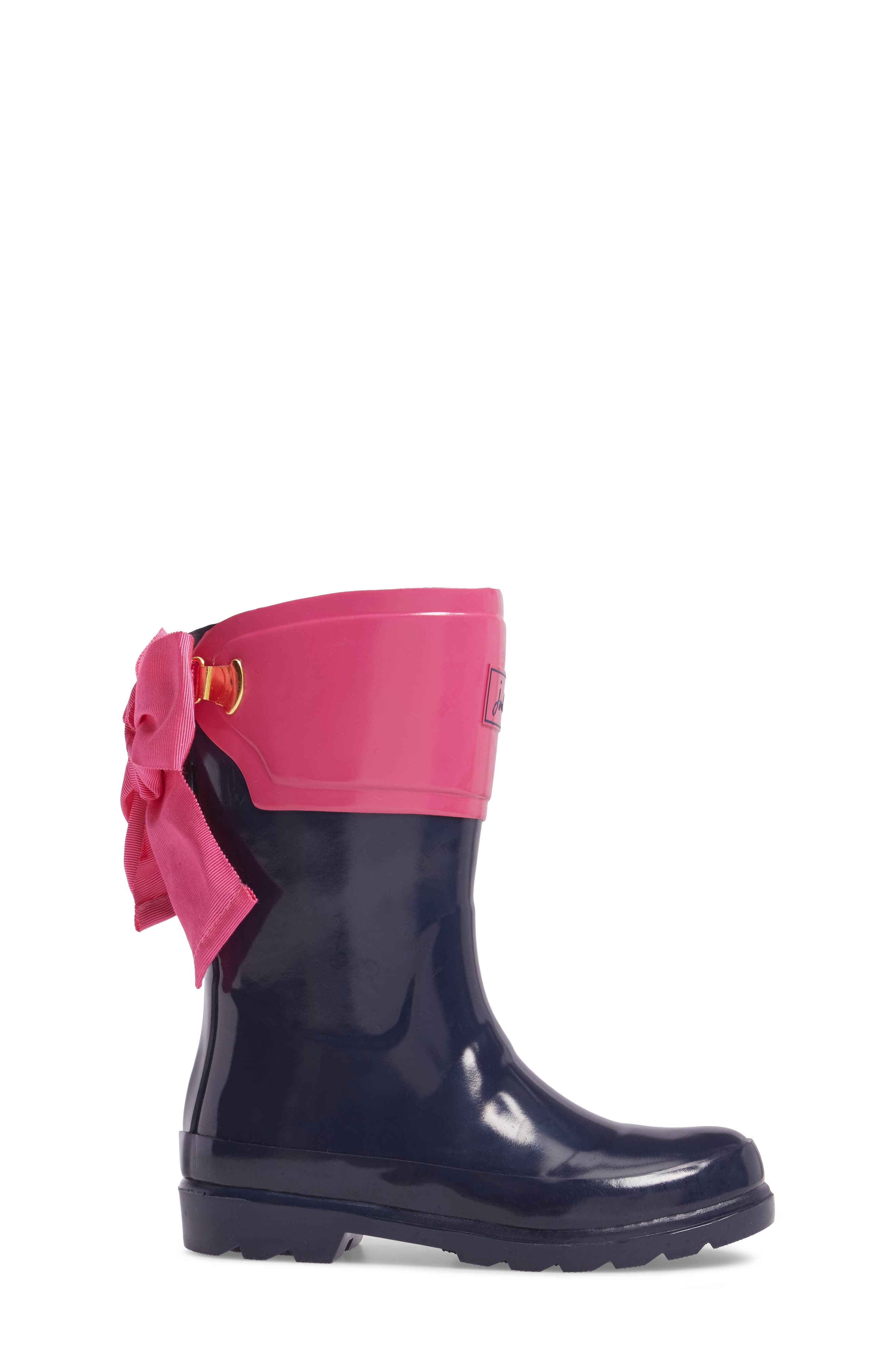 Joules Evedon Bow Waterproof Rain Boot, Alternate, color, 