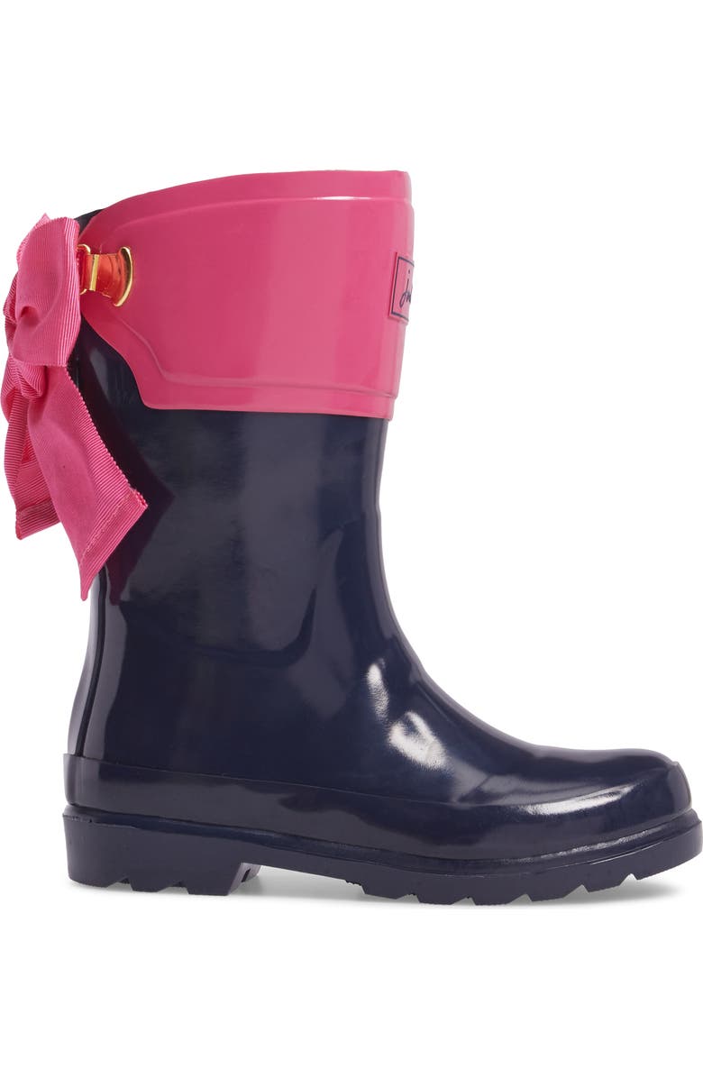 Joules Evedon Bow Waterproof Rain Boot, Alternate, color,