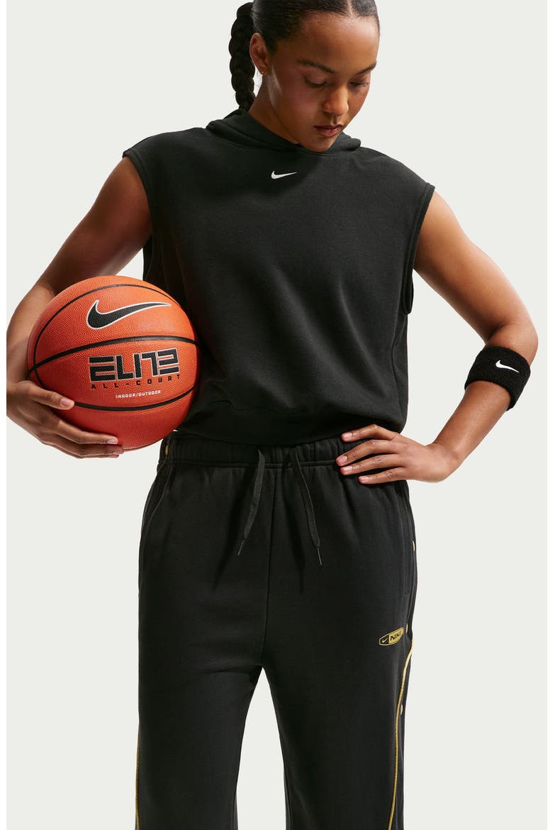 Fleece Tearaway Pants, Alternate, color, BLACK/ BUFF GOLD