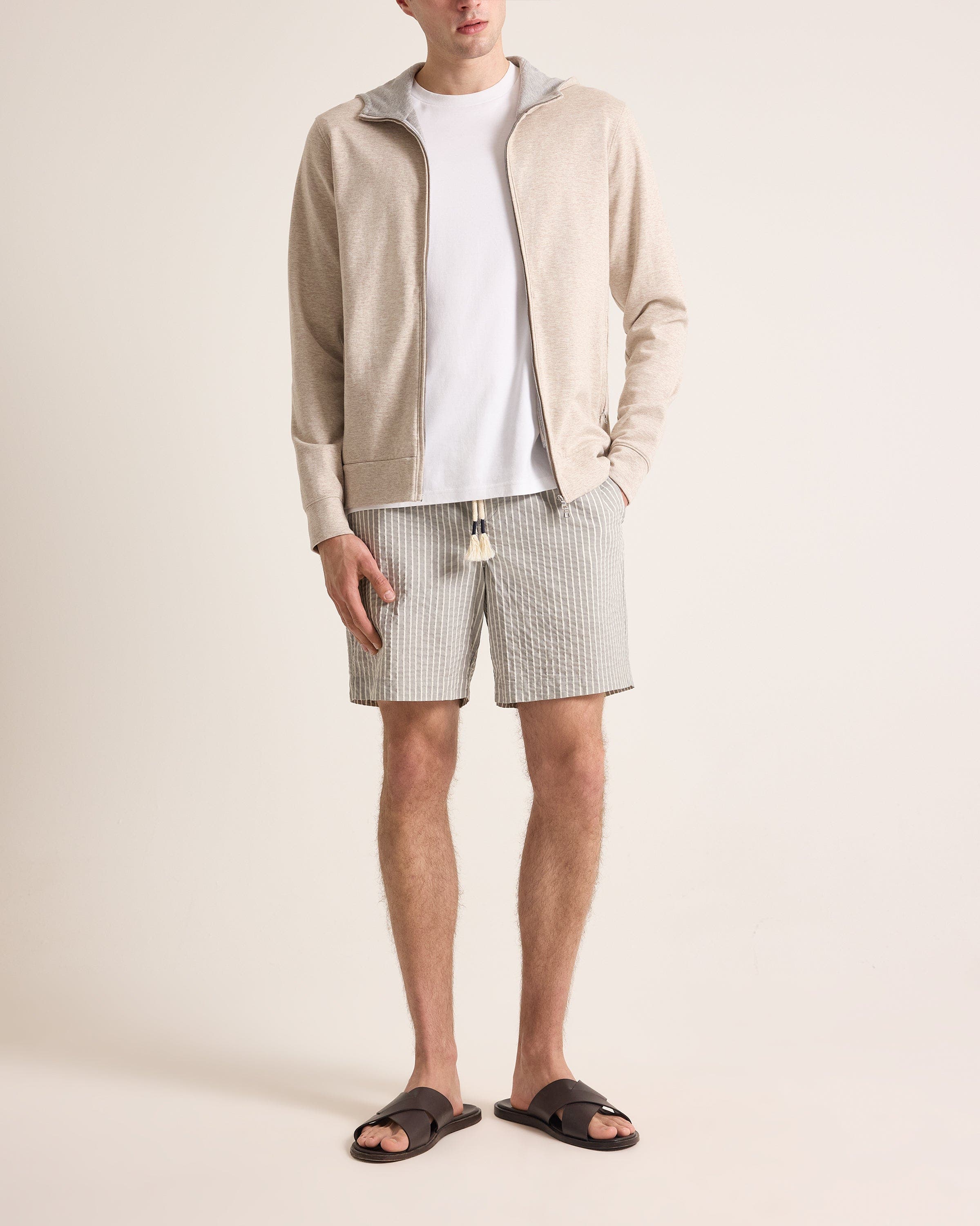 selected ELEPHANT GREY/LATTE STRIPE
