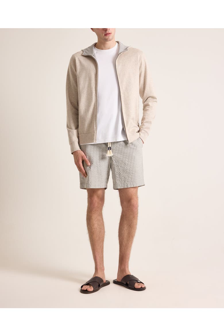 Sonoran Seersucker Relaxed Fit Seersucker Stripe Shorts, Main, color, ELEPHANT GREY/LATTE STRIPE