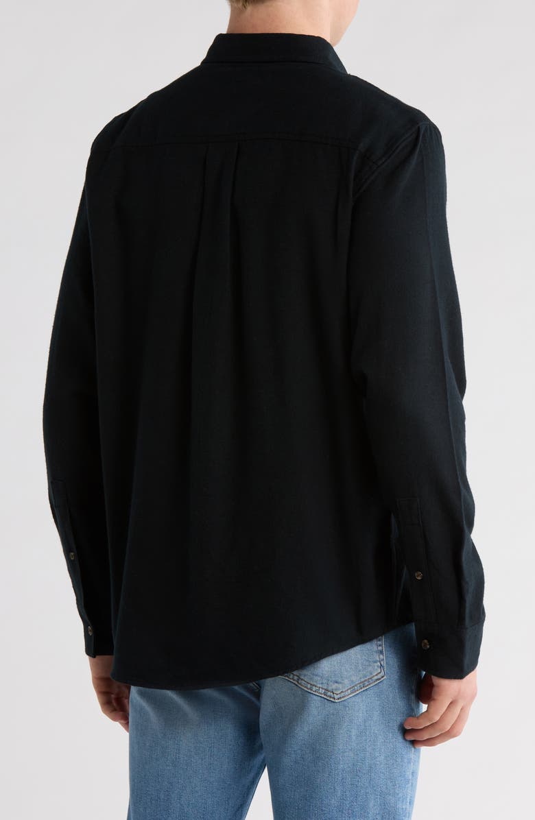 14th & Union Long Sleeve Flannel Shirt, Alternate, color, Black Caviar
