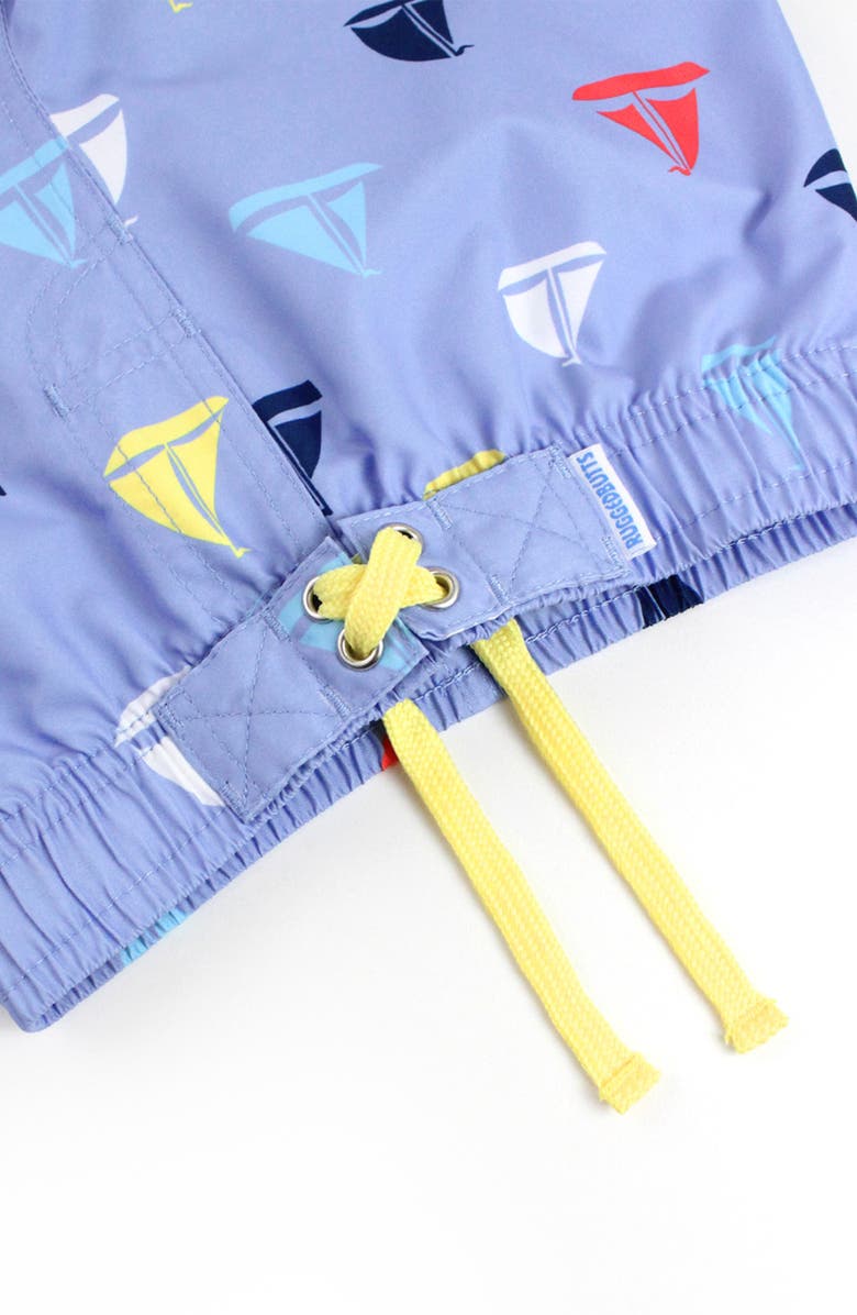 RuggedButts Kids' Sailboat Print Swim Trunks, Alternate, color, Down By The Bay