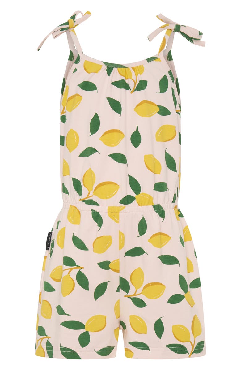 dot australia Kids' Lemon Print Tie Strap Playsuit, Main, color,