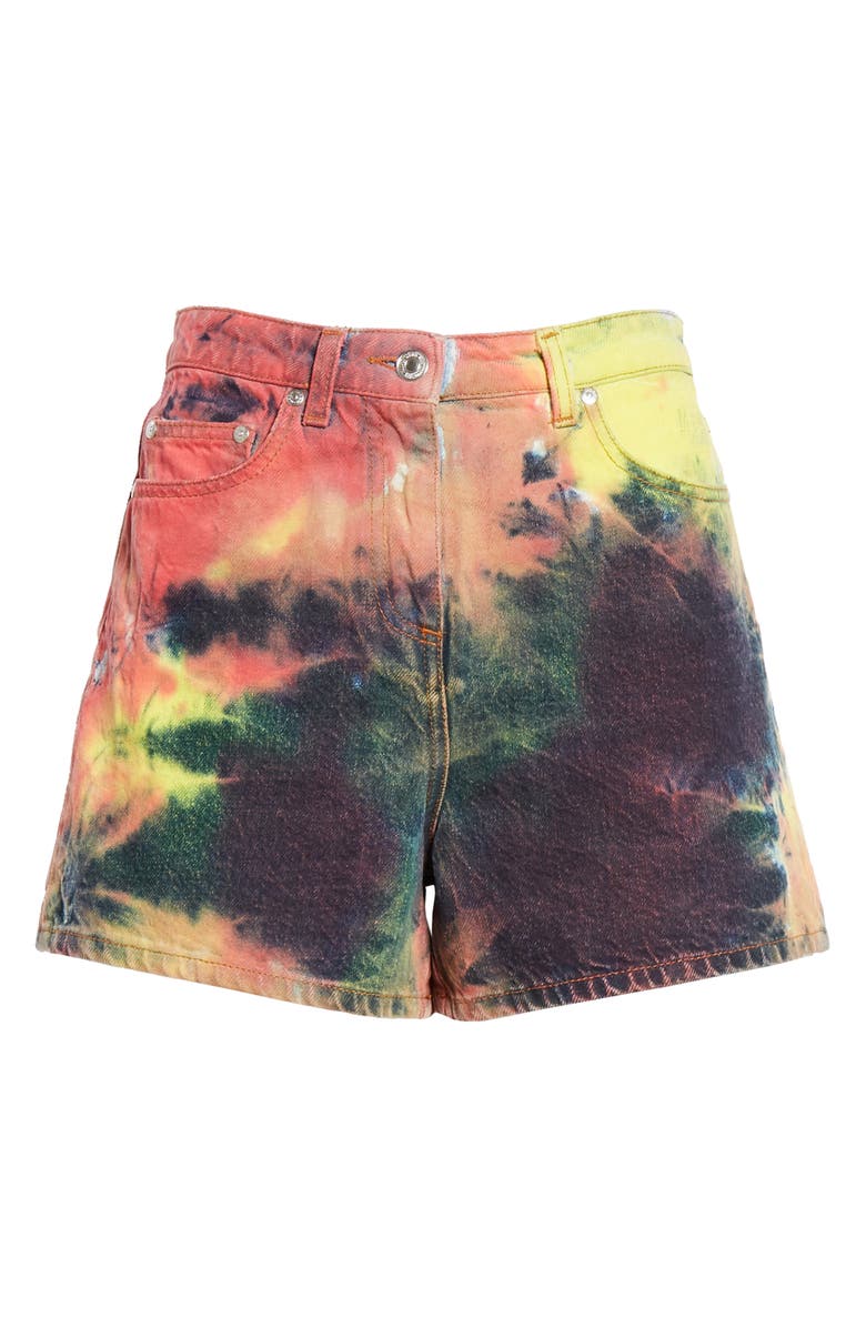 MSGM Tie Dye Denim Shorts, Alternate, color, 