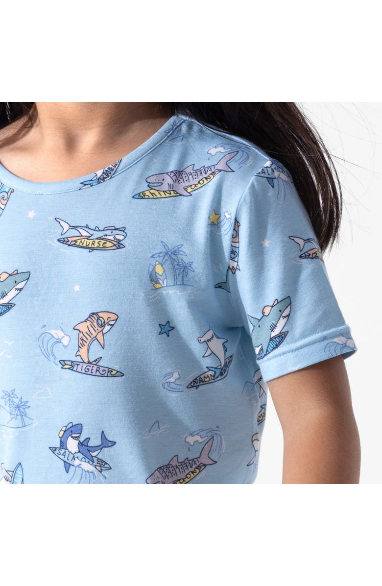 Bellabu Bear Shark School Kids 2-Piece Short Sleeve & Shorts Pajama Set, Alternate, color, Shark School
