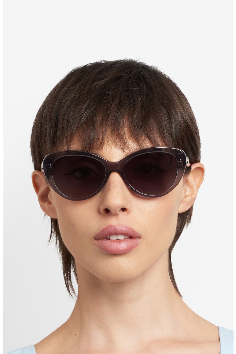 josi 55mm cat eye sunglasses, Alternate, color, GREY/ DARK GREY SF