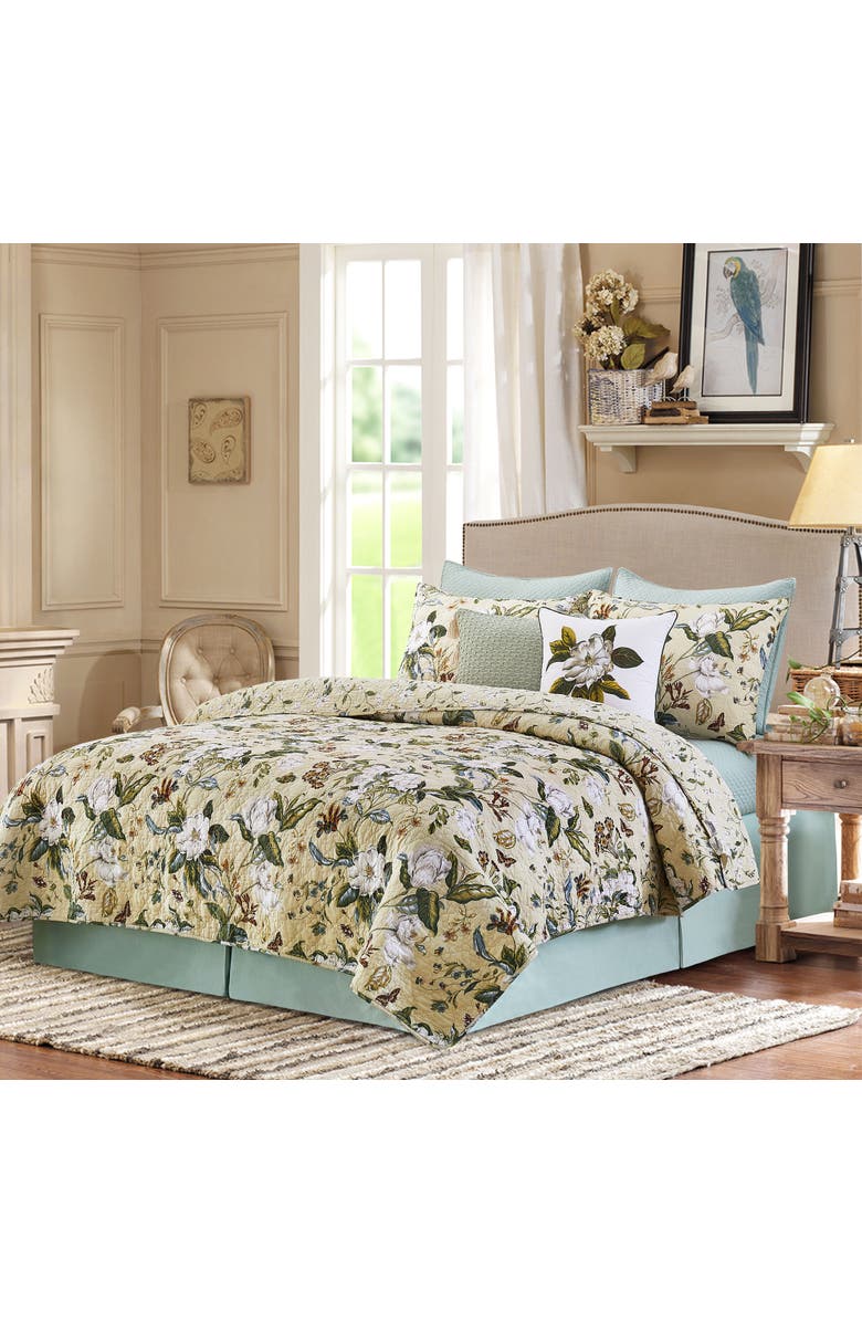 C&F Home Garden Magnolia Graphic Print Throw Pillow, 18" x 18", Alternate, color, White