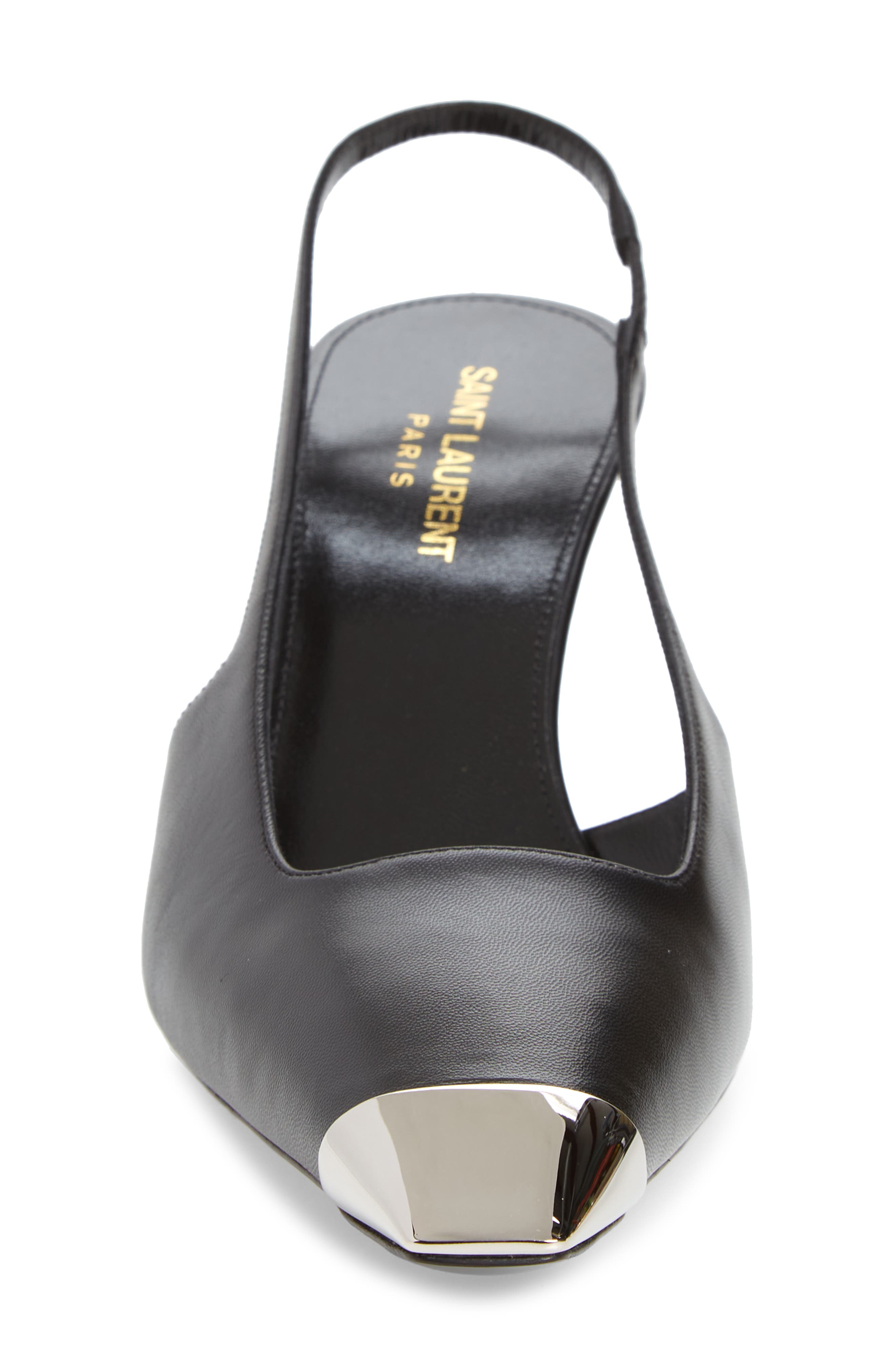 Saint Laurent Metal Toe Blade Slingback Pump, Alternate, color, 