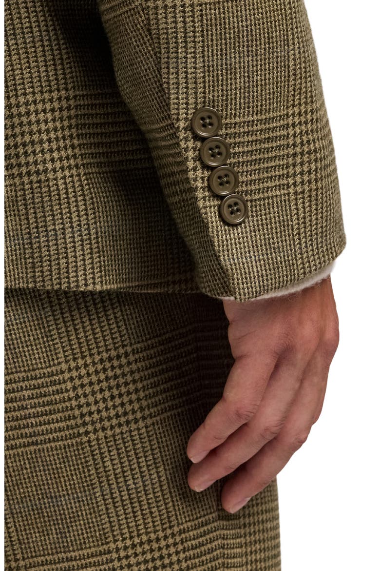 Glen Plaid Silk, Wool & Cashmere Jacket, Alternate, color, ARTICHOKE GREEN MULTI