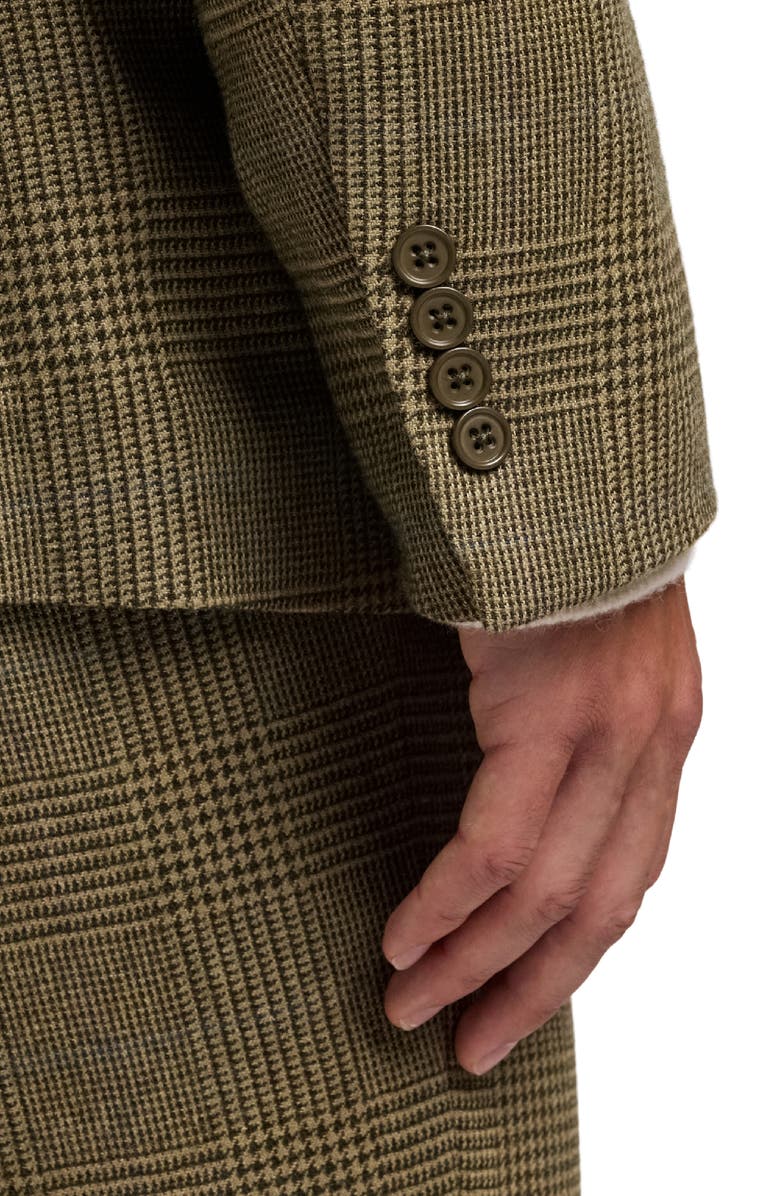 Ralph Lauren Purple Label Glen Plaid Silk, Wool & Cashmere Jacket, Alternate, color, Artichoke Green Multi