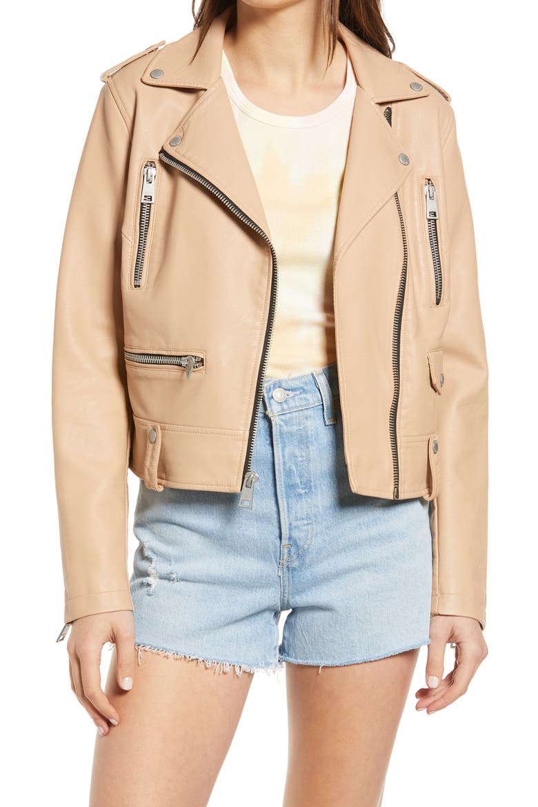 Levi's® Faux Leather Moto Jacket, Main, color, BISCOTTI
