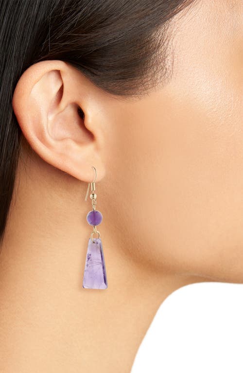 Cara Crystal Fringe Drop Earrings In Purple