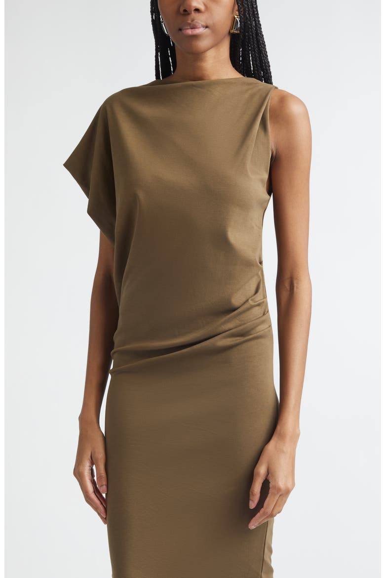 La Robe Draped Jersey Dress, Alternate, color, DARK KHAKI