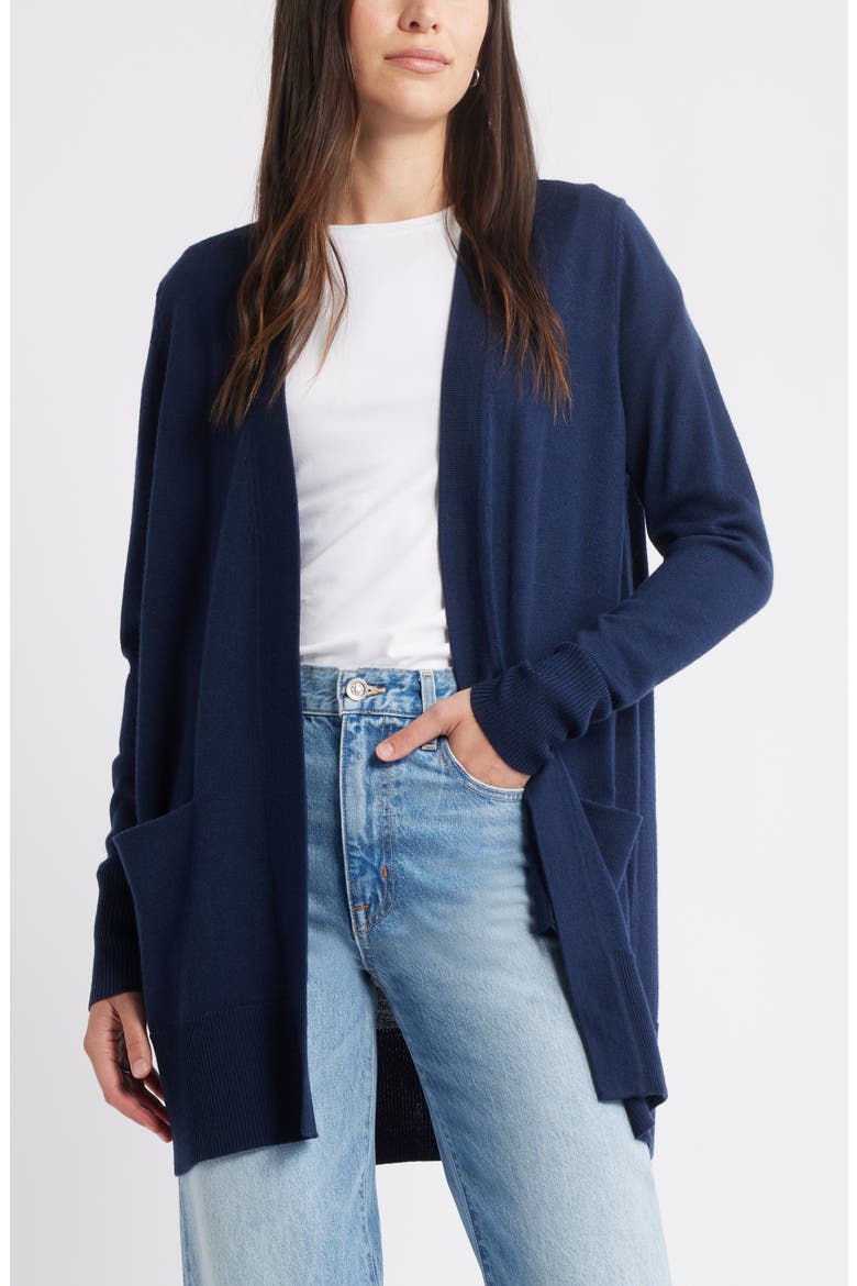 Everyday Open Front Cardigan, Main, color, NAVY STILL