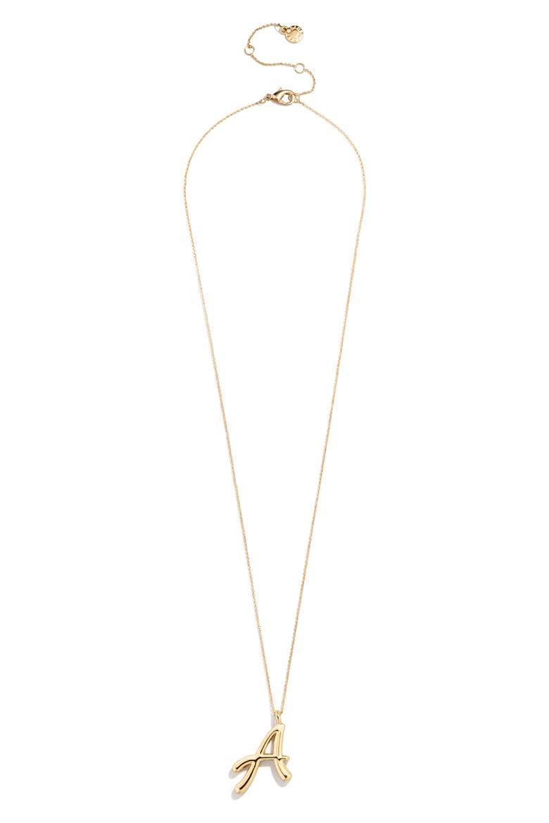 Script Initial Pendant Necklace, Main, color, GOLD A