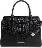 Brahmin Finley Small Croc Embossed Leather Satchel