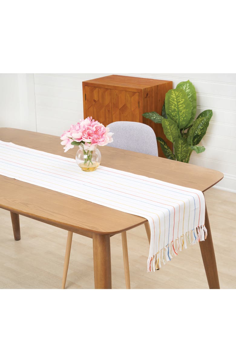 carol & frank Wonderland Stripe Table Runner 14" x 72", Alternate, color, Yellow