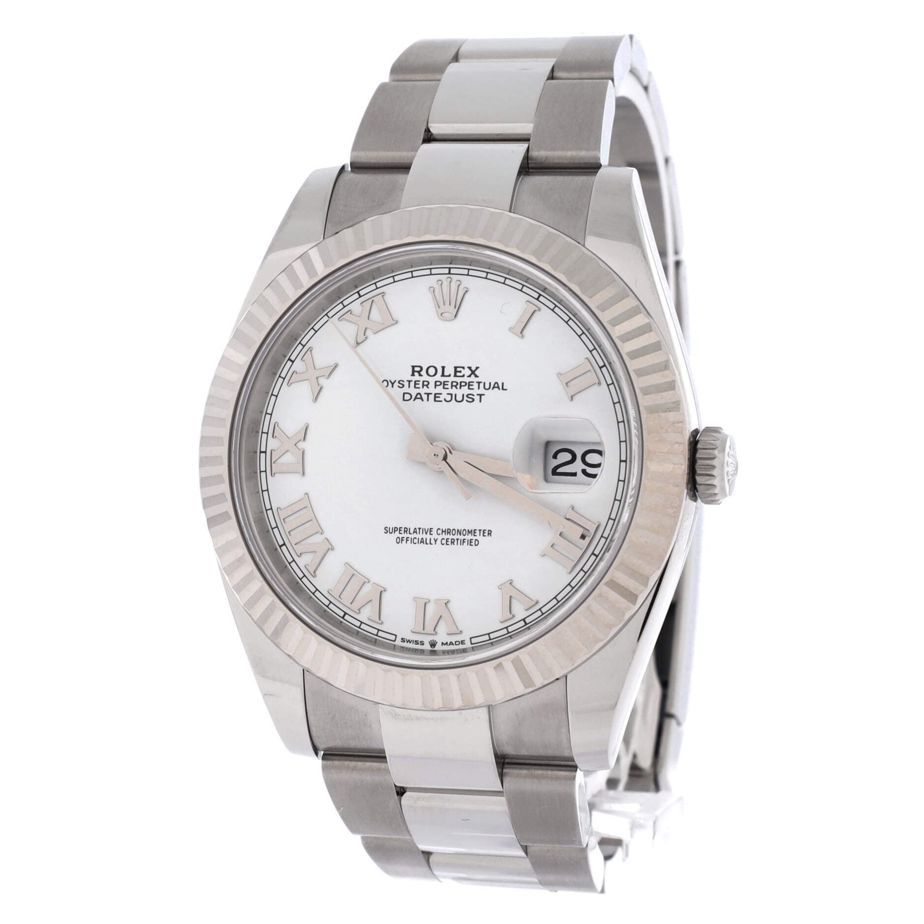 Oyster Perpetual Datejust Automatic Watch Stainless Steel and White Gold 41, Alternate, color, Metallic Silver