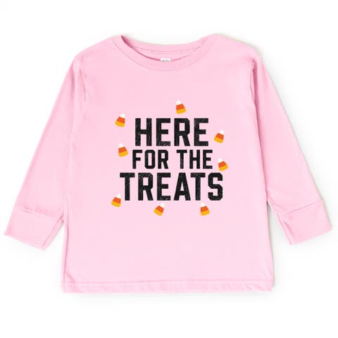 Here For The Treats Toddler Long Sleeve Graphic Tee